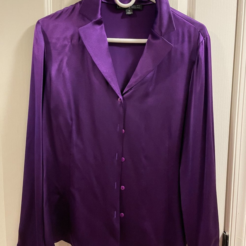 Lafayette Purple Amethyst Silk Blouse - Size 10 - NEVER WORN